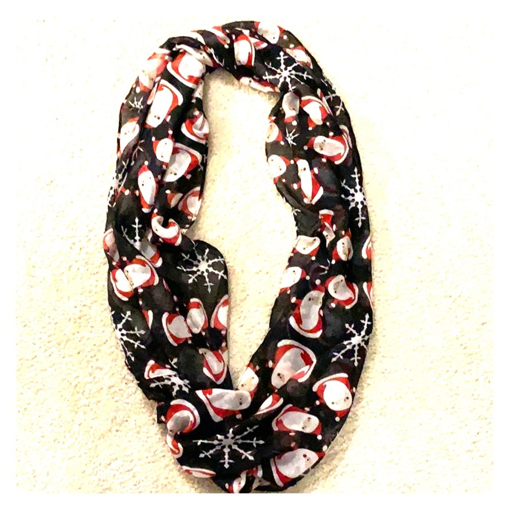 Women’s snowflake Santa clause chiffon silk scarf